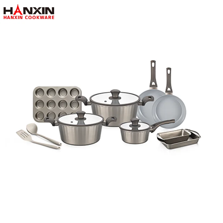 Ensemble d'ustensiles de cuisine en céramique forgée en aluminium pour toutes les tables de cuisson Ensemble d'ustensiles de cuisine en céramique forgée en aluminium pour toutes les tables de cuisson