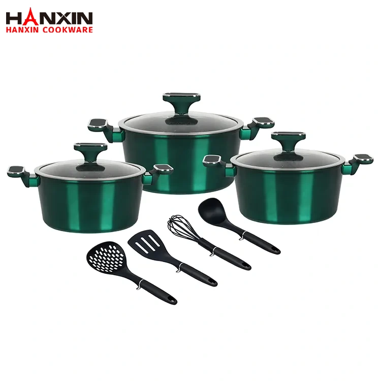 Batterie de cuisine à fond à induction antiadhésive en aluminium